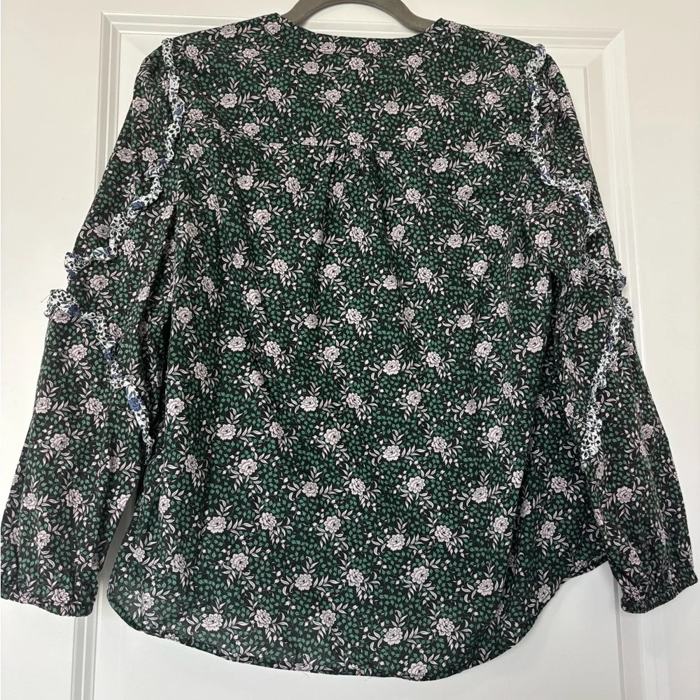J.Crew Ruffle Sleeve Blouse Mixed Franklyn Floral print Liberty London - Picture 5 of 6
